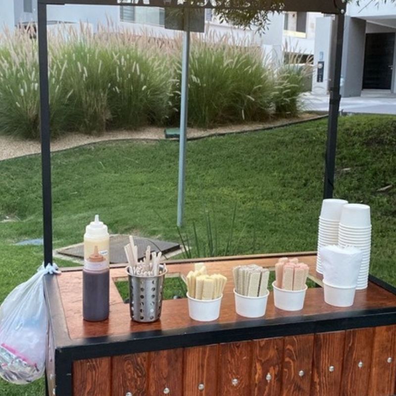 Nieves con churro de La Vagonera